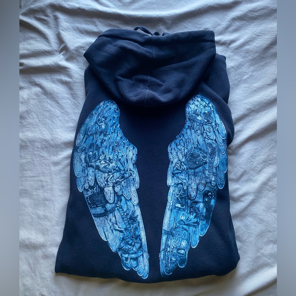Angel winged Coldplay hoodie - navy blue